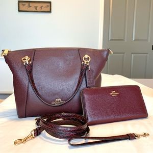 NWOT Coach Kacey Satchel AND Matching Long Zip Around Wallet — BUNDLE!